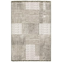 Oriental Weavers Gillian Indoor/Outdoor Rug - 081V4 - 1'10" x 7'6" - in Beige/ Black - Classic Casual Style, Water, Stain and Fade Resistant, Hose Clean, Patio, Outdoor Living Area Rug