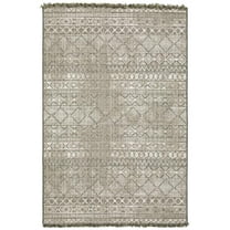 Oriental Weavers Gillian Indoor/Outdoor Rug - 4925A - 1'10" x 7'6" - in Beige/ Black - Classic Casual Style, Water, Stain and Fade Resistant, Hose Clean, Patio, Outdoor Living Area Rug
