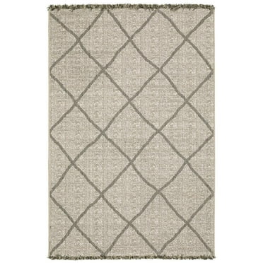 Oriental Weavers Gillian Indoor/Outdoor Rug - 4926A - 6'7" x 9'2" - in Beige/ Black - Classic Casual Style, Water, Stain and Fade Resistant, Hose Clean, Patio, Outdoor Living Area Rug