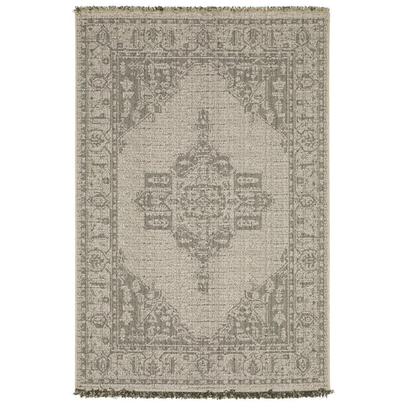 Oriental Weavers Gillian Area Rug 5094X Casual Beige Medallion Geometric 6' 7" X 9' 2" Rectangle