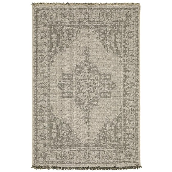 Oriental Weavers Gillian Area Rug 5094X Casual Beige Medallion Geometric 6' 7" X 9' 2" Rectangle
