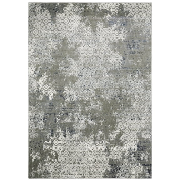 Oriental Weavers Gemini Area Rug - 002H2 - 3'10" x 5'5" - in Ivory/ Grey - Modern Style, Stain Resistant, Family and Pet Friendly , Entrway, Bedroom Rug