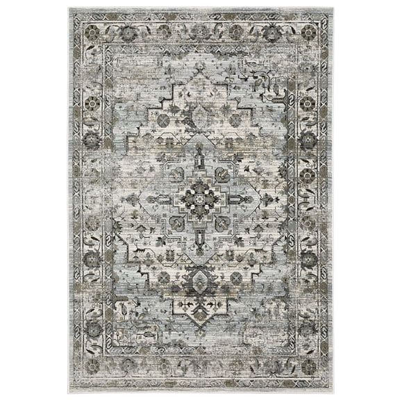 Sphinx Gemini Area Rug 020Z2 Traditional Grey Floral 5' 3" X 7' 6" Rectangle