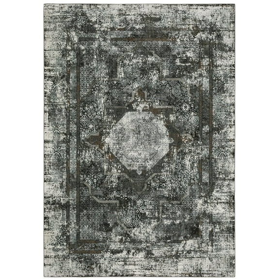 Oriental Weavers Gemini Area Rug - 090O2 - 5'3" x 7'6" - in Charcoal/ Grey - Modern Style, Stain Resistant, Family and Pet Friendly , Bedroom, Office Rug