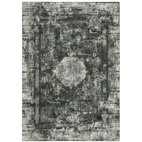Oriental Weavers Gemini Area Rug - 090O2 - 5'3" x 7'6" - in Charcoal/ Grey - Modern Style, Stain Resistant, Family and Pet Friendly , Bedroom, Office Rug