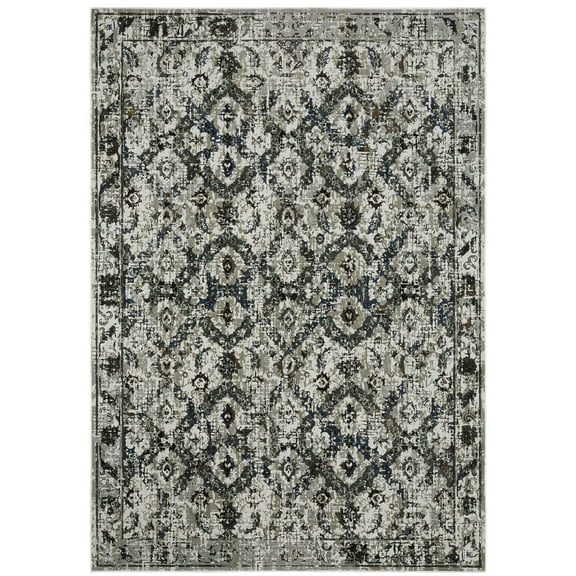 Oriental Weavers Gemini Area Rug - 1003E - 3'10" x 5'5" - in Charcoal/ Grey - Modern Style, Stain Resistant, Family and Pet Friendly , Entrway, Bedroom Rug