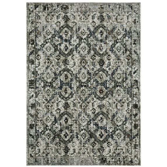 Oriental Weavers Gemini Area Rug - 1003E - 3'10" x 5'5" - in Charcoal/ Grey - Modern Style, Stain Resistant, Family and Pet Friendly , Entrway, Bedroom Rug
