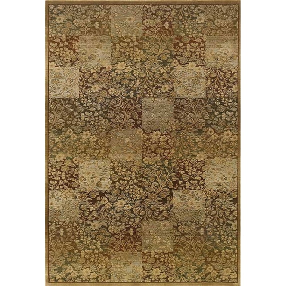 Oriental Weavers Generations 3435Y Green/Gold Floral Rectangle Indoor Area Rug
