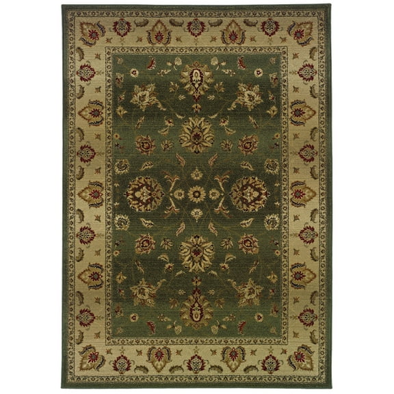 Oriental Weavers Genesis 034F1 Green/Beige Oriental Rectangle Indoor Area Rug