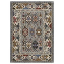 Oriental Weavers Hastings Area Rug - HA04E - 3'10" x 5'5" - in Blue/ Grey - Vintage Inspired, Stain Resistant, Family and Pet Friendly , Entrway, Bedroom Rug