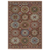 Oriental Weavers Hastings Area Rug - HA05R - 3'10" x 5'5" - in Pink/ Red - Eclectic Global Style, Stain Resistant, Family and Pet Friendly , Entrway, Bedroom Rug