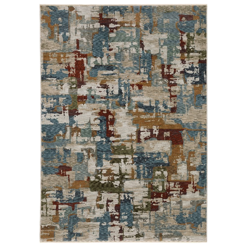 Hayden Beige and Multi Abstract 3'3" x 5' Area Rug