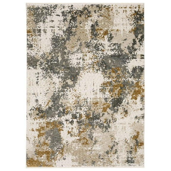 Oriental Weavers Hayden Area Rug - HAY10 - 3'3" x 5' - in Beige/ Gray - Modern Style, Stain Resistant, Family and Pet Friendly , Entrway, Bedroom Rug