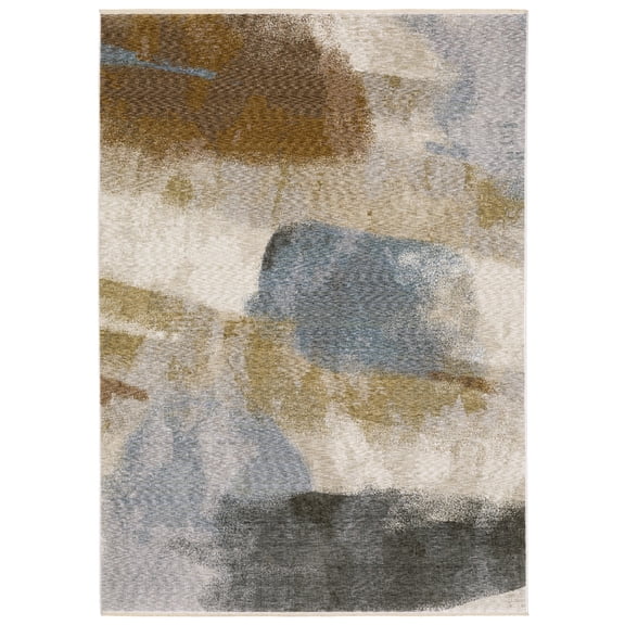 Oriental Weavers Hayden Area Rug - HAY09 - 3'3" x 5' - in Beige/ Rust - Modern Style, Stain Resistant, Family and Pet Friendly , Entrway, Bedroom Rug