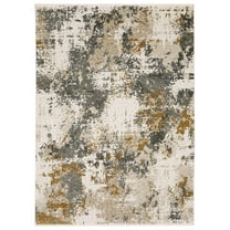 Oriental Weavers Hayden Area Rug - HAY10 - 5'3" x 7'6" - in Beige/ Gray - Modern Style, Stain Resistant, Family and Pet Friendly , Bedroom, Office Rug