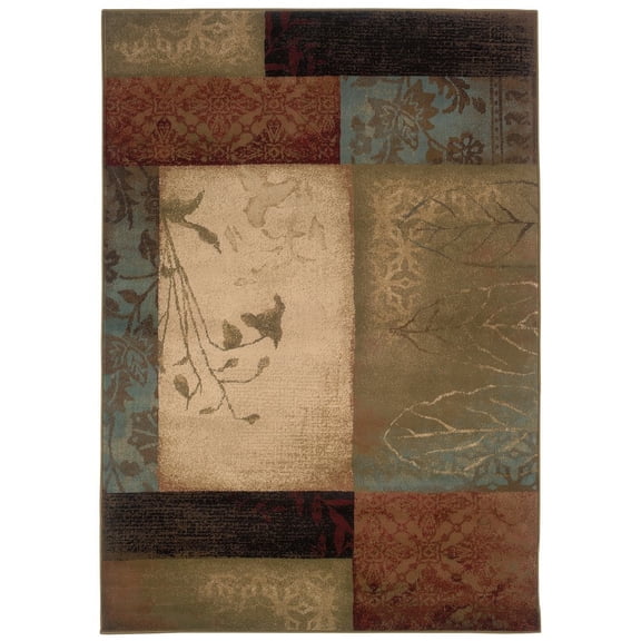 Oriental Weavers Hudson Area Rug - 040A1 - 10' x 13' - in Beige/ Green - Soft Modern Style Area Rug, Stain Resistant, Family and Pet Friendly , Family, Dining, Living Room Rug