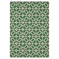 Oriental Weavers Havana Indoor/Outdoor Rug - HAV01 - 1'10" x 7'3" - in Ivory/ Green - Classic Casual Style, Water, Stain and Fade Resistant, Hose Clean, Patio, Outdoor Living Area Rug