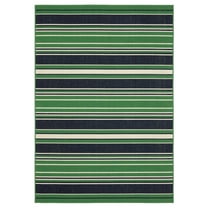 Oriental Weavers Havana Indoor/Outdoor Rug - HAV05 - 1'10" x 7'3" - in Green/ Navy - Preppy Style, Water, Stain and Fade Resistant, Hose Clean, Patio, Outdoor Living Area Rug