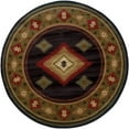 thumbnail image 1 of Oriental Weavers Hudson 087G1 Black/Green Southwest/Lodge Round Indoor Area Rug, 1 of 5