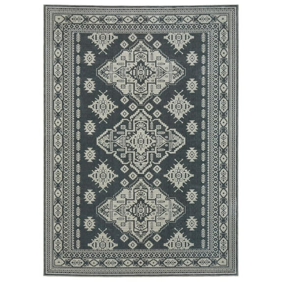 Oriental Weavers Intrigue Area Rug INT05 Traditional Blue Medallion Floral 3'10" X 5' 5" Rectangle