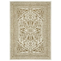 Oriental Weavers Intrigue Area Rug INT03 Traditional Ivory Medallion Floral 5' 3" X 7' 6" Rectangle