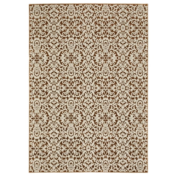 Oriental Weavers Intrigue Area Rug INT02 Traditional Rust Medallion Floral 5' 3" X 7' 6" Rectangle