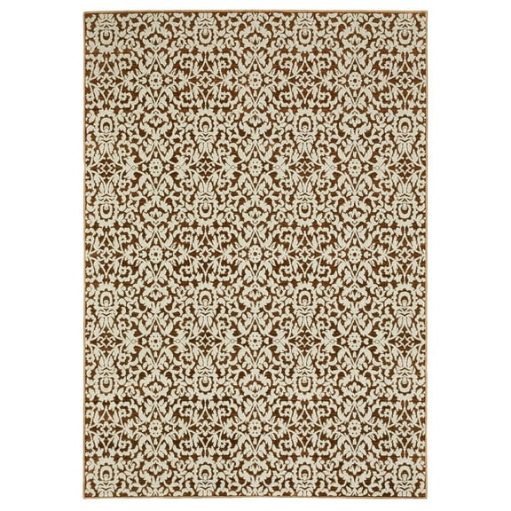 Oriental Weavers Intrigue Area Rug - INT02 - 6'7" x 9'6" - in Rust/ Beige - Vintage Inspired, Stain Resistant, Family and Pet Friendly , Dining, Living Room Rug