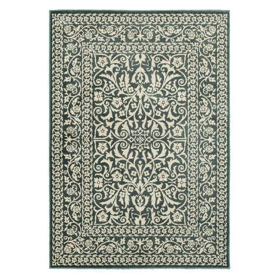 Sphinx Jayden Area Rugs - 7018D Traditional Oriental Blue Swirls Petals Leaves Bulbs Rug