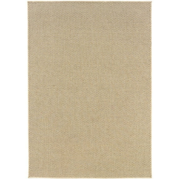 Oriental Weavers Karavia Indoor/Outdoor Rug - 2160X - 1'9" x 3'9" - in Sand - Classic Casual Style, Water, Stain and Fade Resistant, Hose Clean, Patio, Outdoor Living Area Rug