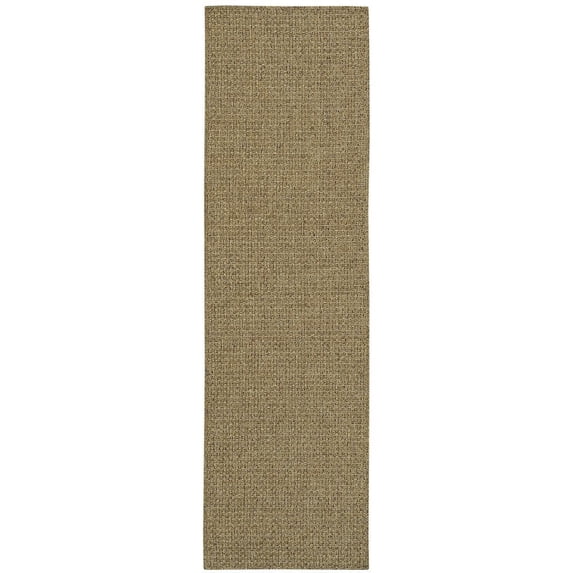 Oriental Weavers Karavia Indoor/Outdoor Rug - 2160N - 2'3" x 7'6" - in Light Brown - Classic Casual Style, Water, Stain and Fade Resistant, Hose Clean, Patio, Outdoor Living Area Rug
