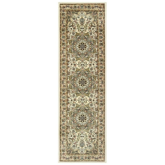 Oriental Weavers Kashan Area Rug - 119W1 - 2'3" x 7'6" - in Ivory/ Beige - Vintage Inspired, Stain Resistant, Family and Pet Friendly , Entryway, Hallway Runner Rug
