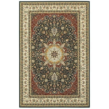 Oriental Weavers Kashan Area Rug - 119U1 - 1'10" x 3' - in Navy/ Ivory - Vintage Inspired, Stain Resistant, Family and Pet Friendly , Entryway, Bathroom Accent Rug