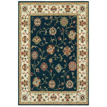 Oriental Weavers Kashan Area Rug - 2336B - 1'10" x 3' - in Navy/ Ivory - Vintage Inspired, Stain Resistant, Family and Pet Friendly , Entryway, Bathroom Accent Rug
