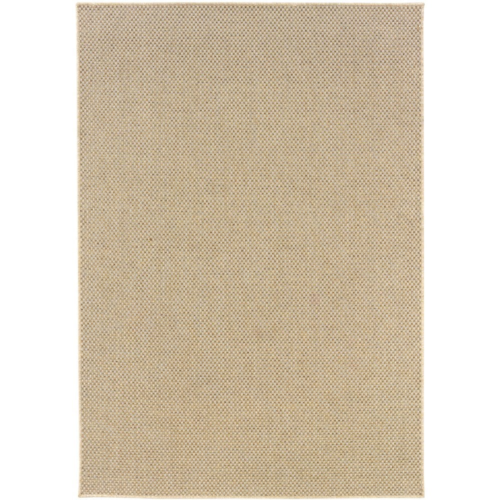 Laurel Sand Oriental Round Indoor/Outdoor Easy-Care Rug
