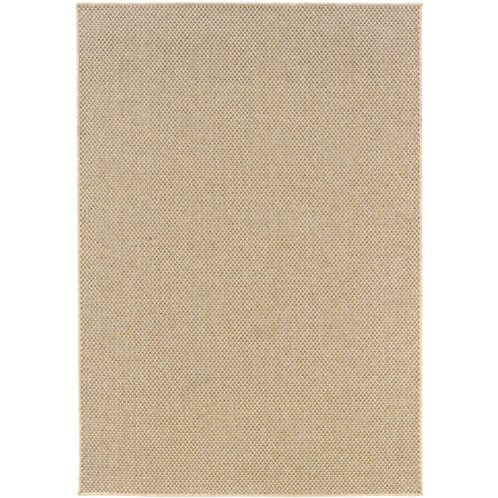 Laurel Sand Oriental Round Indoor/Outdoor Easy-Care Rug