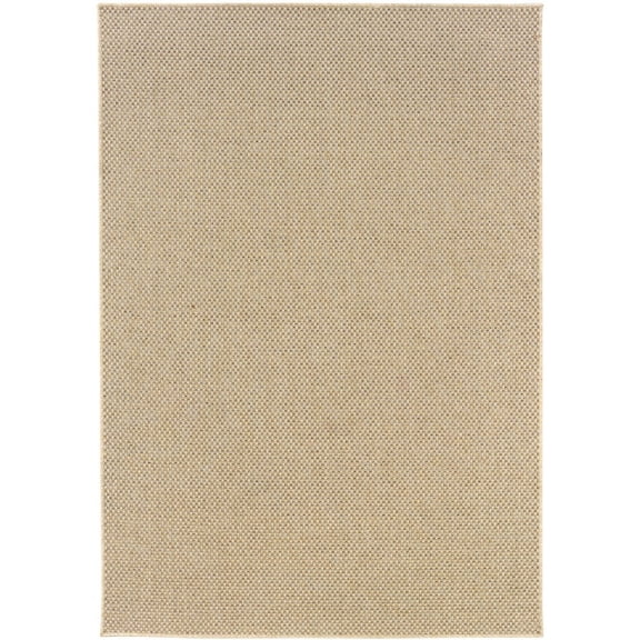 Oriental Weavers Karavia Indoor/Outdoor Rug - 2160X - 2'5" x 4'5" - in Sand - Classic Casual Style, Water, Stain and Fade Resistant, Hose Clean, Patio, Outdoor Living Area Rug