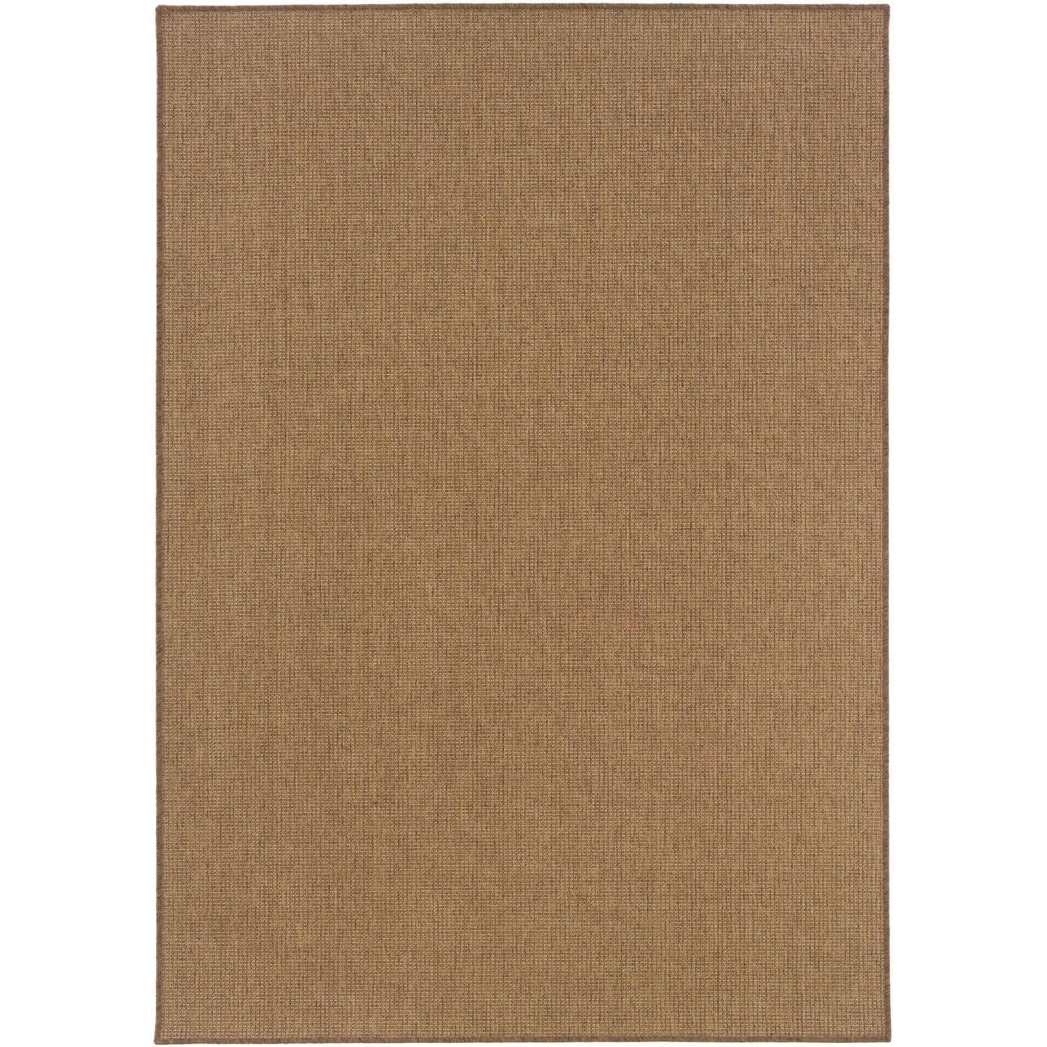 Tan Synthetic Rectangular Oriental Easy Care Rug 5'3" x 7'6"