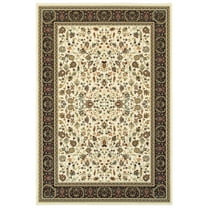 Oriental Weavers Kashan 108X1 Ivory/ Black 9'10" X 12'10" Indoor Area Rug