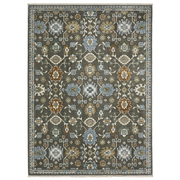 Oriental Weavers Keira Area Rug - KEI01 - 2'3" x 7'6" - in Grey/ Multi - Vintage Inspired, Stain Resistant, Family and Pet Friendly , Entryway, Hallway Runner Rug