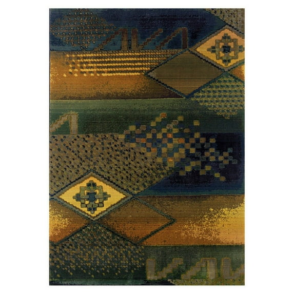 Oriental Weavers Kharma II 618F4 Blue/Green Abstract Round Indoor Area Rug