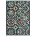 thumbnail image 1 of Oriental Weavers Latitude Indoor/Outdoor Rug - 709B3 - 6'7" x 9'2" - in Teal/ Orange - Eclectic Global Style, Water, Stain and Fade Resistant, Hose Clean, Patio, Outdoor Living Area Rug, 1 of 2