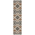 thumbnail image 1 of Oriental Weavers Latitude Indoor/Outdoor Rug - 002X3 - 1'10" x 7'6" - in Gray/ Orange - Tribal Influnced Style, Water, Stain and Fade Resistant, Hose Clean, Patio, Outdoor Living Area Rug, 1 of 2