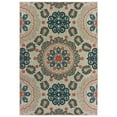 thumbnail image 1 of Oriental Weavers Latitude Indoor/Outdoor Rug - 1903W - 9'10" x 12'10" - in Gray/ Teal - Eclectic Global Style, Water, Stain and Fade Resistant, Hose Clean, Patio, Outdoor Living Area Rug, 1 of 2