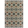 thumbnail image 1 of Oriental Weavers Latitude Indoor/Outdoor Rug - 002X3 - 9'10" x 12'10" - in Gray/ Orange - Tribal Influnced Style, Water, Stain and Fade Resistant, Hose Clean, Patio, Outdoor Living Area Rug, 1 of 3