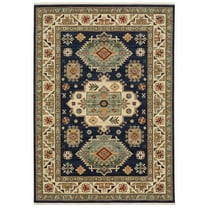 Oriental Weavers Lilihan Wool Blend Area Rug - 532B6 - 7'10" x 10'10" - in Navy/ Multi - Southwestern Lodge Style, Wool Blend, Dining, Living Room Rug