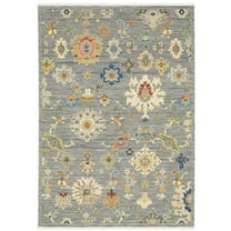 Oriental Weavers Lucca Wool Blend Area Rug - 5507E - 7'10" x 10'10" - in Grey/ Multi - Vintage Inspired, Wool Blend, Dining, Living Room Rug