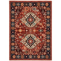 Oriental Weavers Lilihan 2061V Red/ Blue 2' X 6' Indoor Area Rug