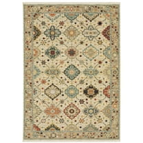 Oriental Weavers Lilihan Wool Blend Area Rug - 4601W - 2' x 6' - in Beige/ Multi - Vintage Inspired, Wool Blend, Entryway, Hallway Runner Rug