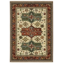 Oriental Weavers Lilihan Wool Blend Area Rug - 8022R - 6'7" x 9'6" - in Red/ Multi - Southwestern Lodge Style, Wool Blend, Dining, Living Room Rug