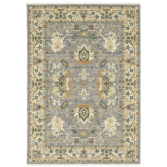 Oriental Weavers Lucca Wool Blend Area Rug - 2063L - 2'6" x 12' - in Gray/ Multi - Vintage Inspired, Wool Blend, Entryway, Hallway Runner Rug